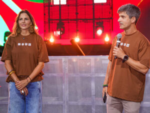 Luciana Villas Boas e Luis Eduardo Magalhães Filho na coletiva de imprensa do Camarote Salvador (Crédito: Caio Duran)
