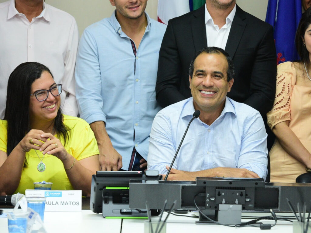 Prefeito de Salvador, Bruno Reis, durante a solenidade que apresentou a vice-prefeita Ana Paula Matos como nova Secretária Municipal de Cultura e Turismo (Secult)