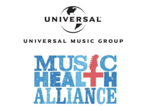 Universal Music Group e Music Health Alliance (logos) divulgam iniciativa pela saúde mental dos músicos