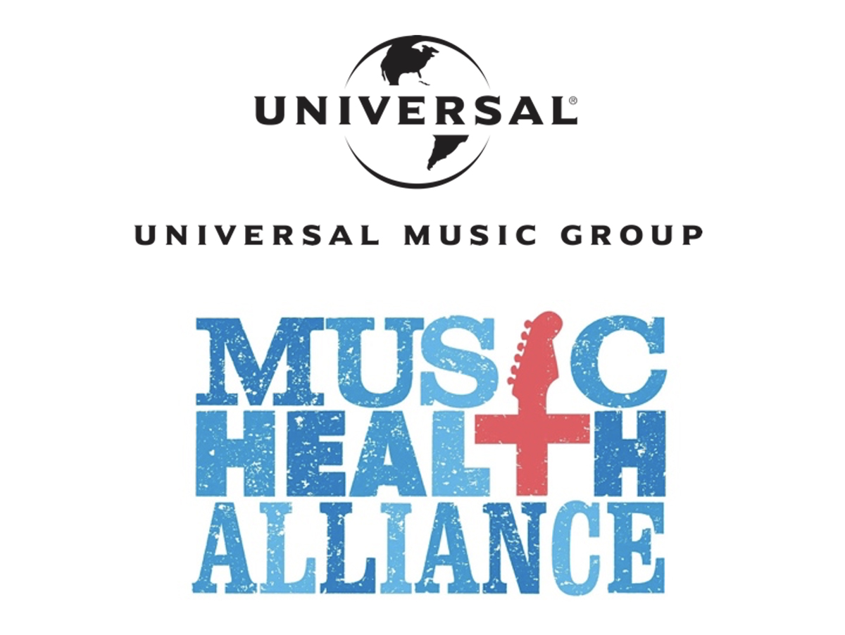 Universal Music Group e Music Health Alliance (logos) divulgam iniciativa pela saúde mental dos músicos