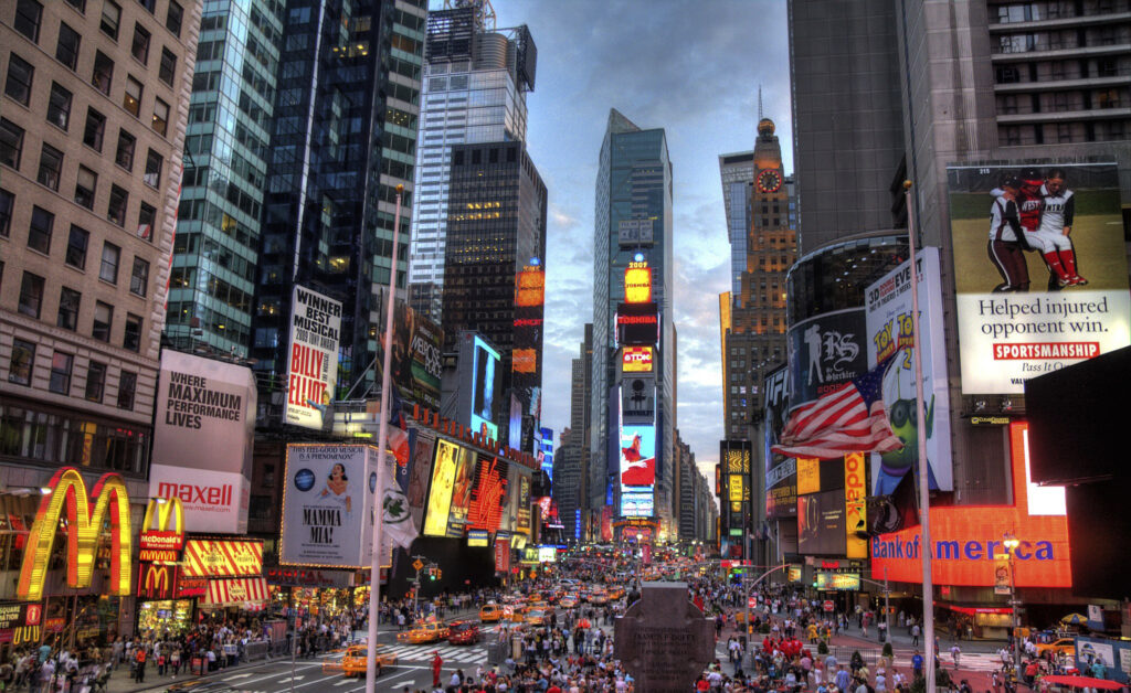 Finais da Copa do Mundo terão eventos especiais na Times Square, em Nova York (Crédito: Terabass)