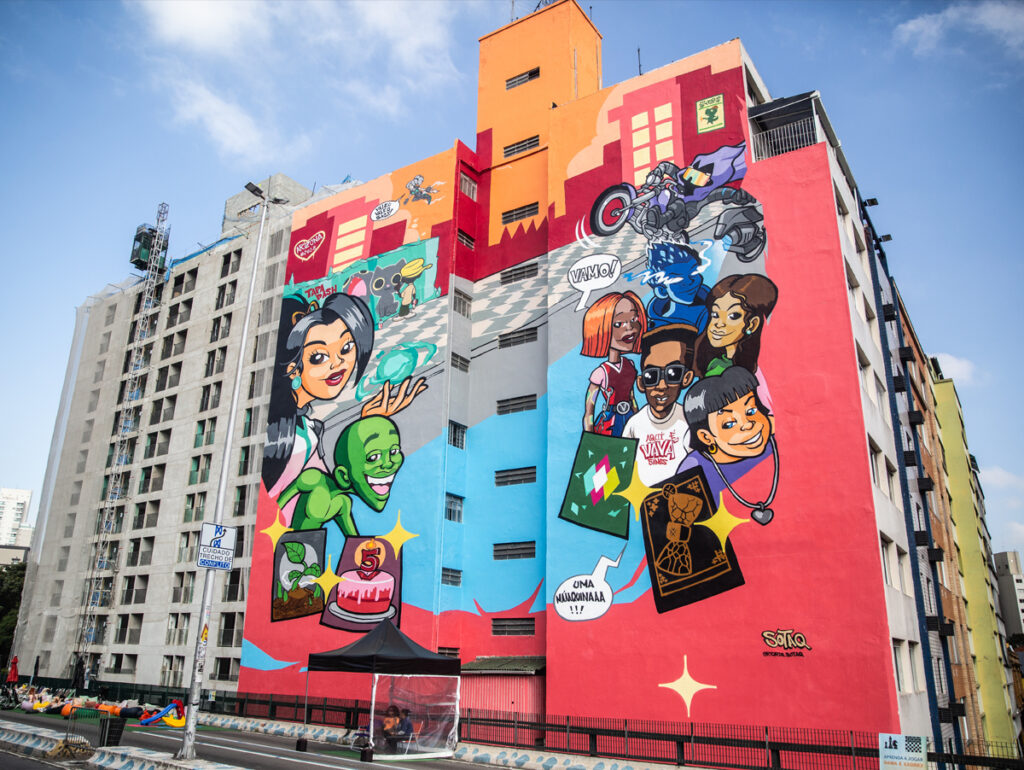 Arte de Valorant no Minhocão