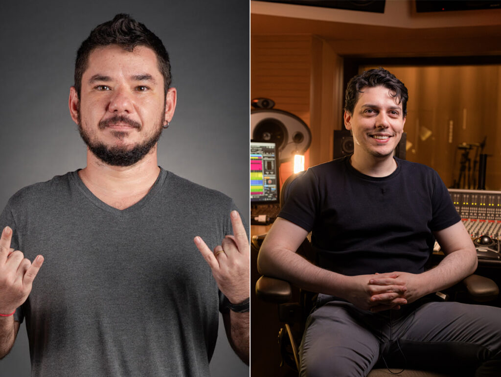Daniel Gouw, diretor de marketing criativo da Riot Games Brasil, e Samuel Ferrari, produtor musical e fundador da mdois (Crédito: Divulgação) Valorant