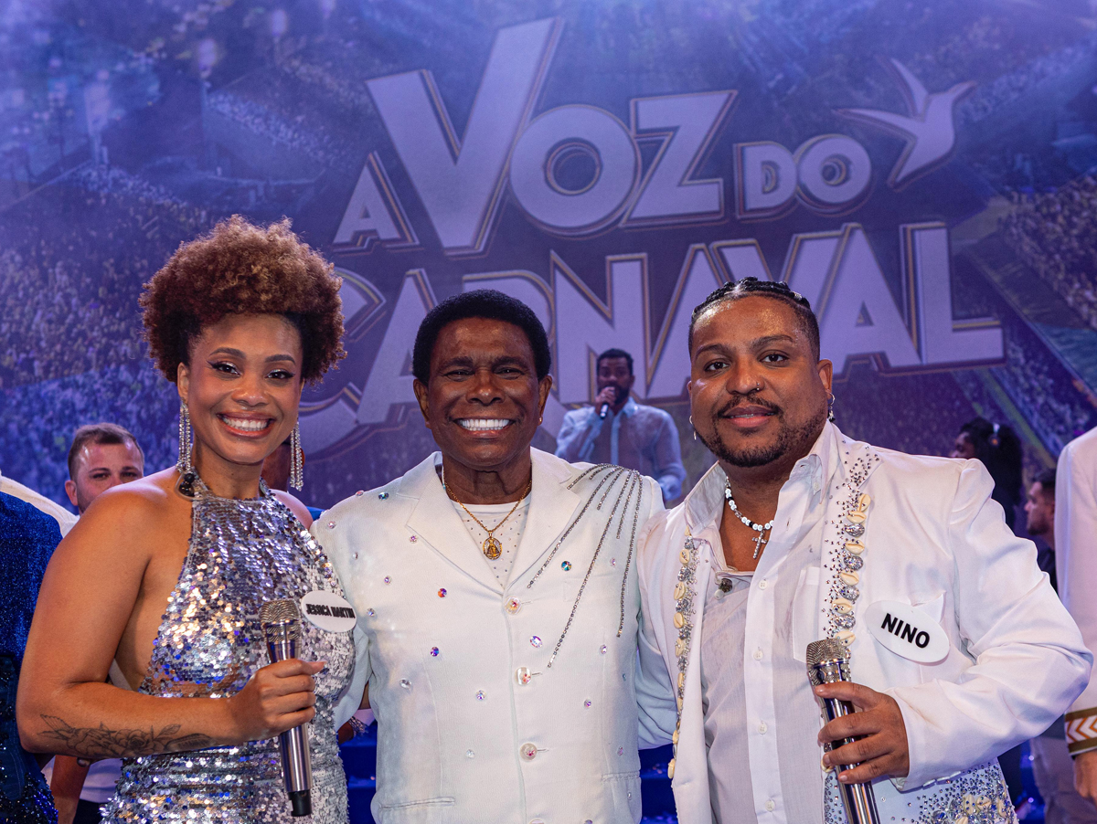 Jéssica Martin, Neguinho da Beija-Flor e Nino (Crédito: Ique Esteves)