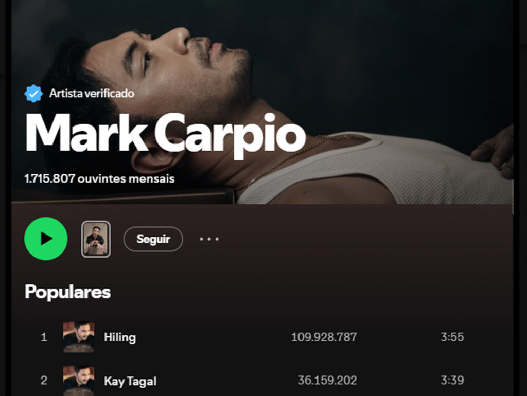 Mark Carpio no Spotify - onerpm