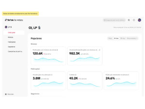Tela do TikTok para Artistas (Crédito: Reprodução)