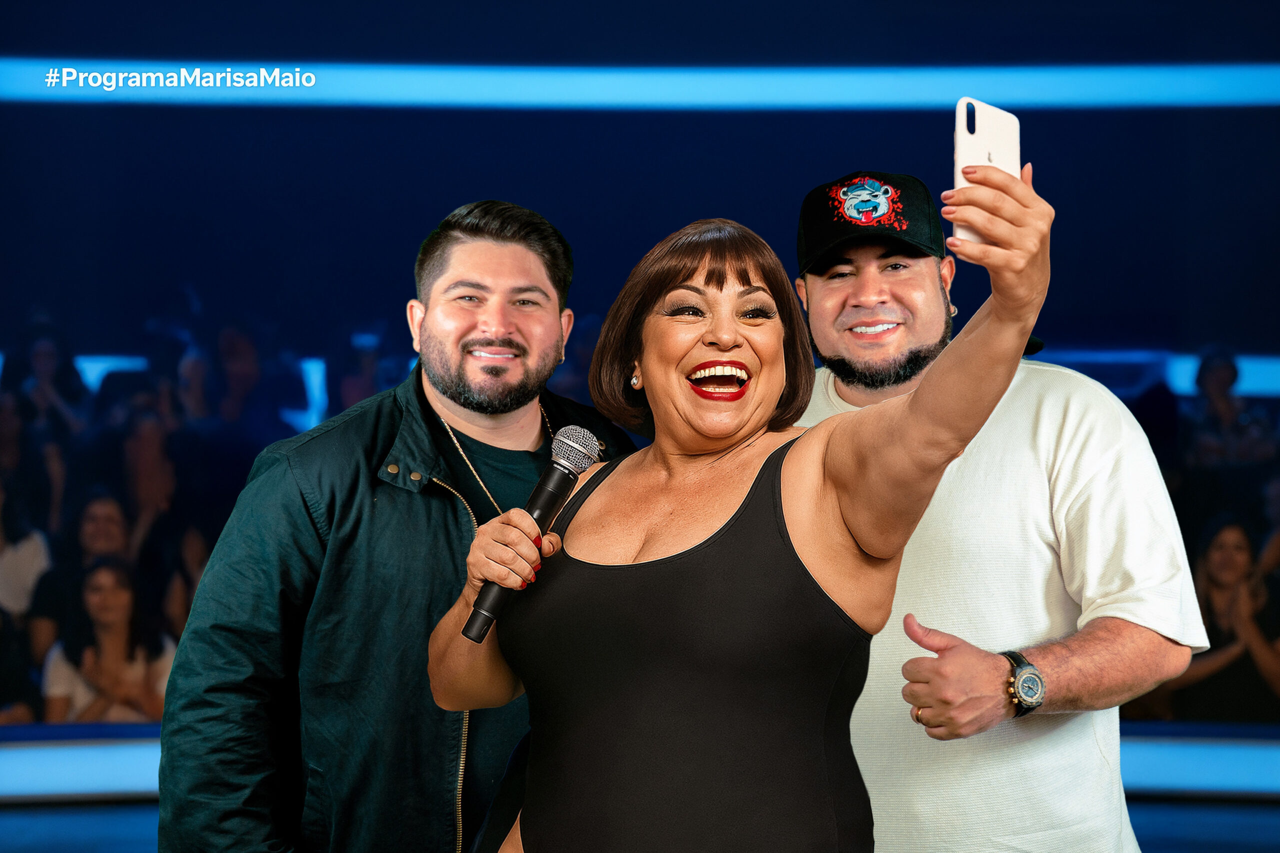 Os Barões da Pisadinha protagonizam uma ação inédita ao participarem do programa da personagem de IA Marisa Maiô