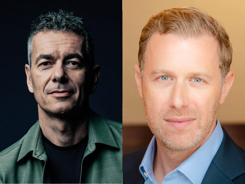 Robert Kyncl, CEO da Warner Music Group, e Angelo Rufino, sócio da Bain Capital (Crédito: Divulgação)