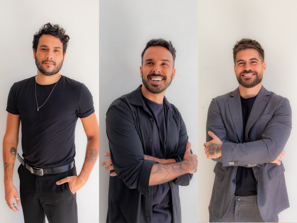 Lucas Pinho, Carlos Vinicios e Sérgio Bernardo, sócios da ch.ART