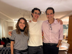 Cristiane Simões, Label Head da Sony Music Brasil, Zeca Veloso e Fernando Cabral, CEO da Sony Music Brasil