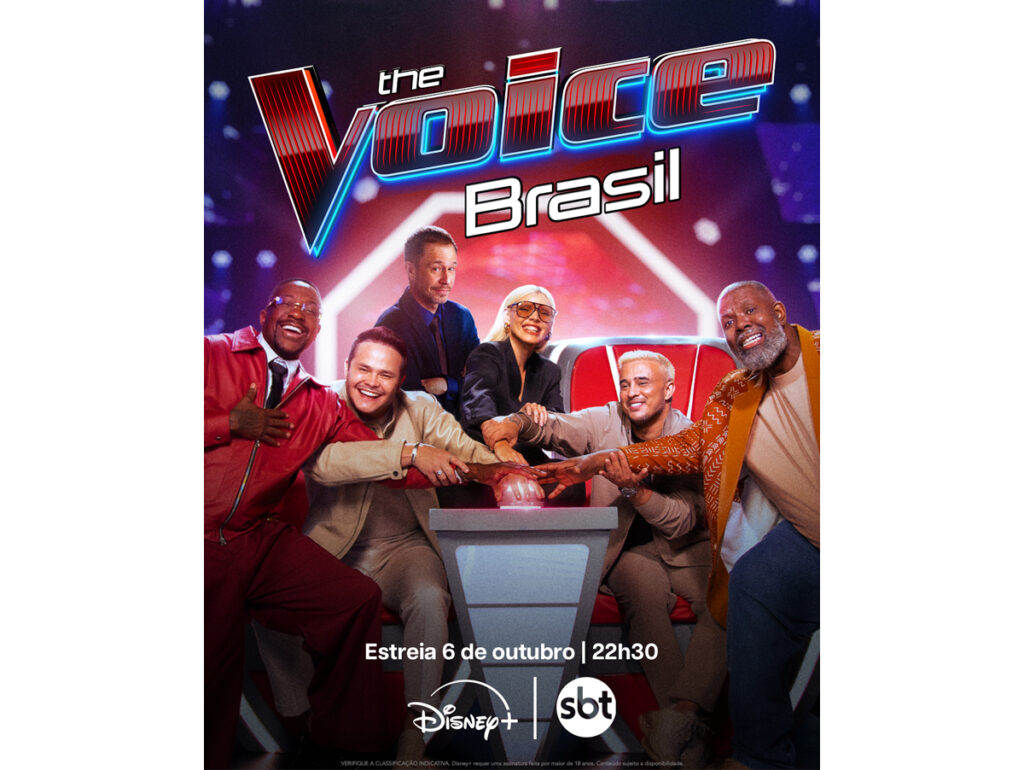 Pôster do novo The Voice Brasil (Crédito: Divulgação Disney+)