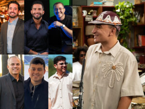 João Gomes e sua equipe: da esquerda para a direita, Bruno Moura, Leonardo Caldi, Aldo Vieira, Geraldo Estrela, Neto Tapajós e Daniel Mendes