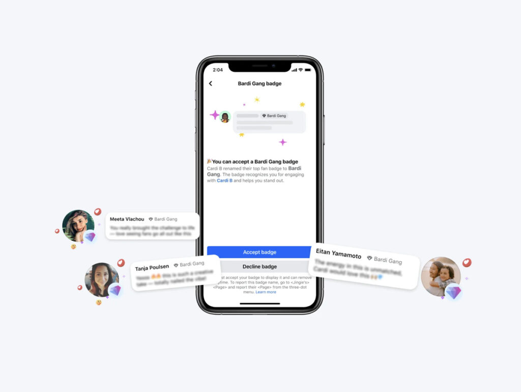 Os selos reconhecem os fãs mais dedicados no Facebook