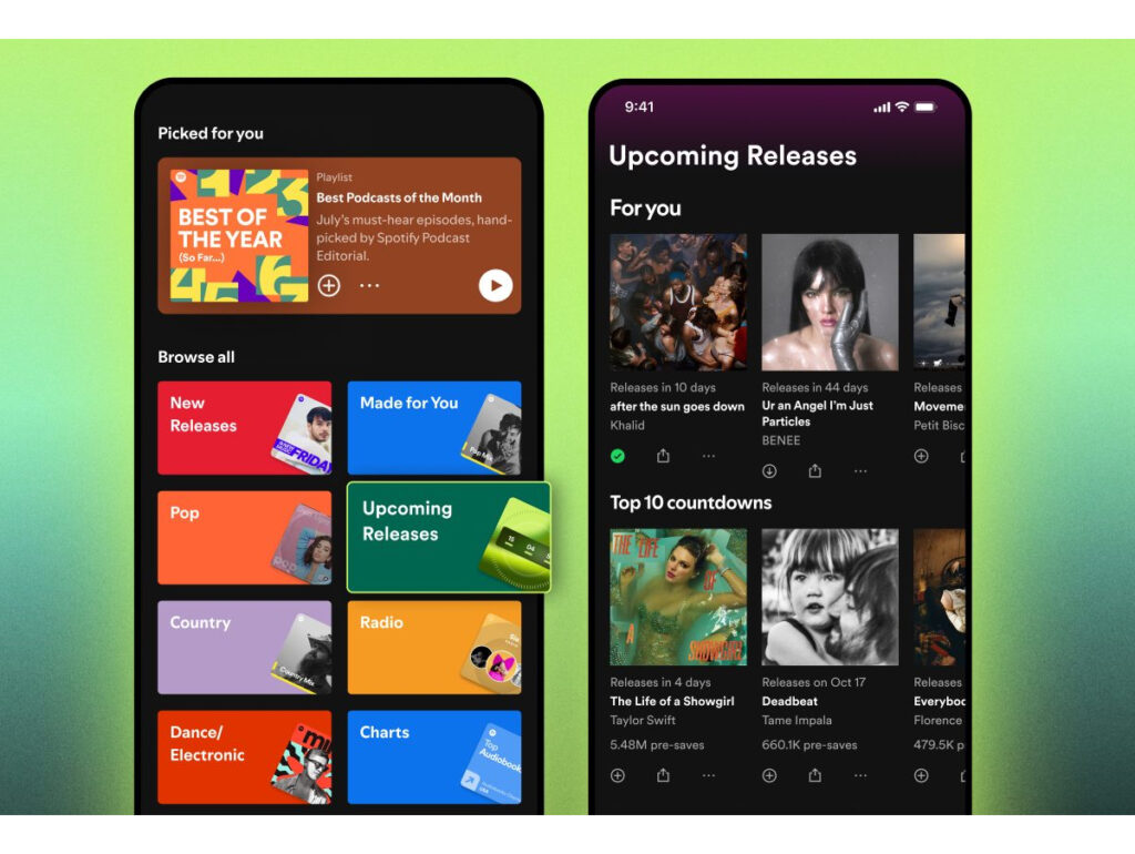Seção de pre-saves ganha destaque no Spotify