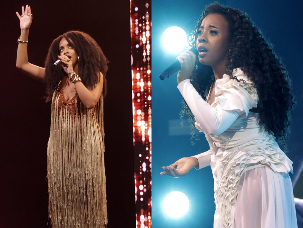 As brasileiras Juliane Gamboa e Sued Nunes no showcase Best New Artist do Latin Grammy (Crédito: John Parra/Getty Images for The Latin Recording Academy)