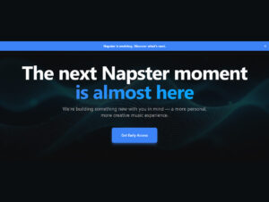 Página inicial do Napster confirma a mudança (Crédito: Reprodução)