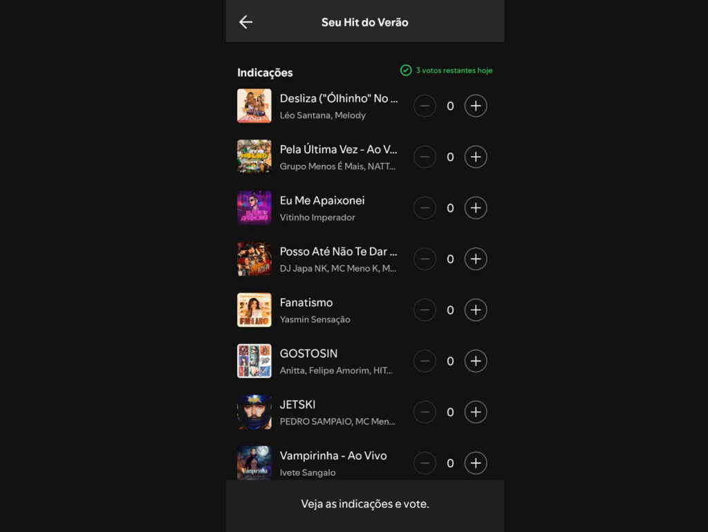 Spotify abre votação para o hit do verão brasileiro em 2026