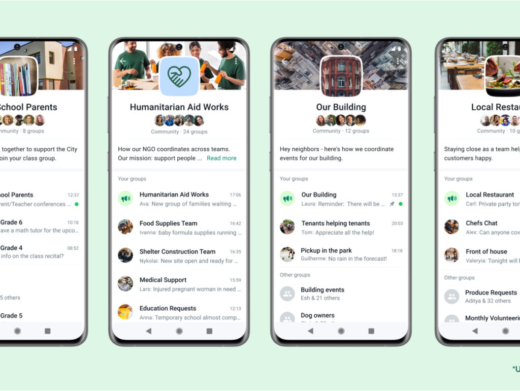 Exemplos de comunidades no WhatsApp