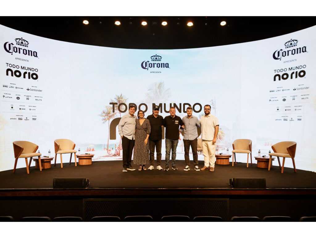 Na coletiva de imprensa: Sergio Ricardo (TurisRio), Danielle Barros (Secretária Estadual de Cultura e Economia Criativa), Luiz Oscar Niemeyer (BonusTrack), Bernardo Fellows (Riotur), Luiz Guilherme Niemeyer (BonusTrack) e Lucas Padilha (Secretário Municipal de Cultura) Shakira Todo Mundo no Rio coletiva de imprensa