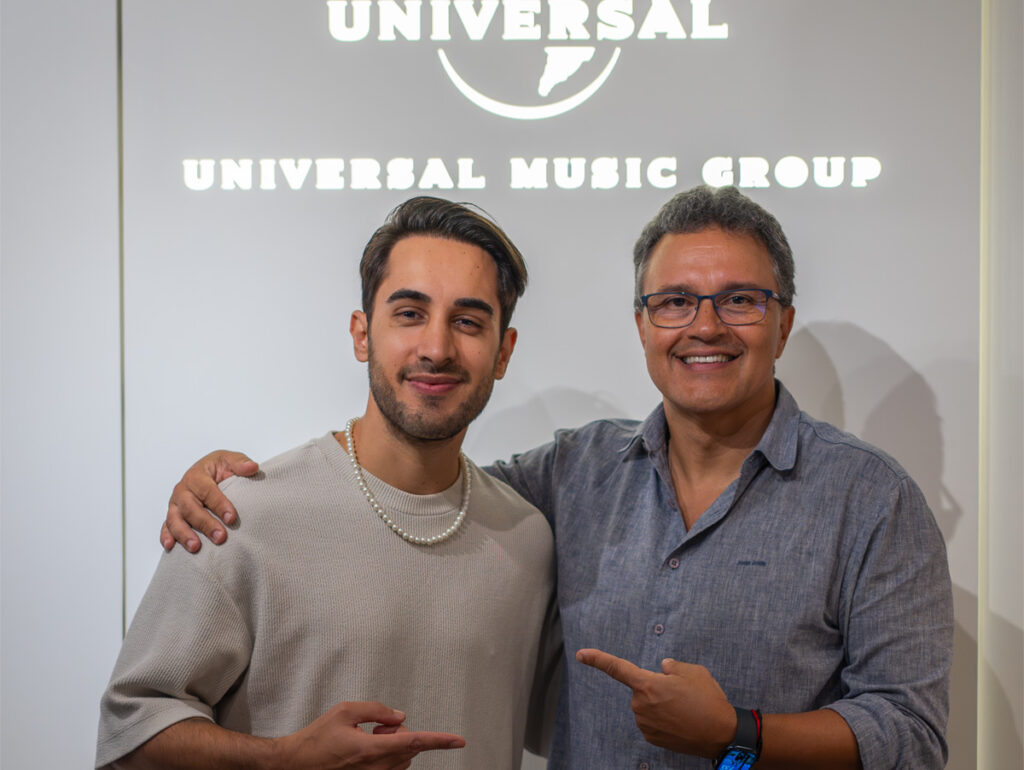 Diogo Melim e Paulo Lima, presidente da Universal Music Brasil