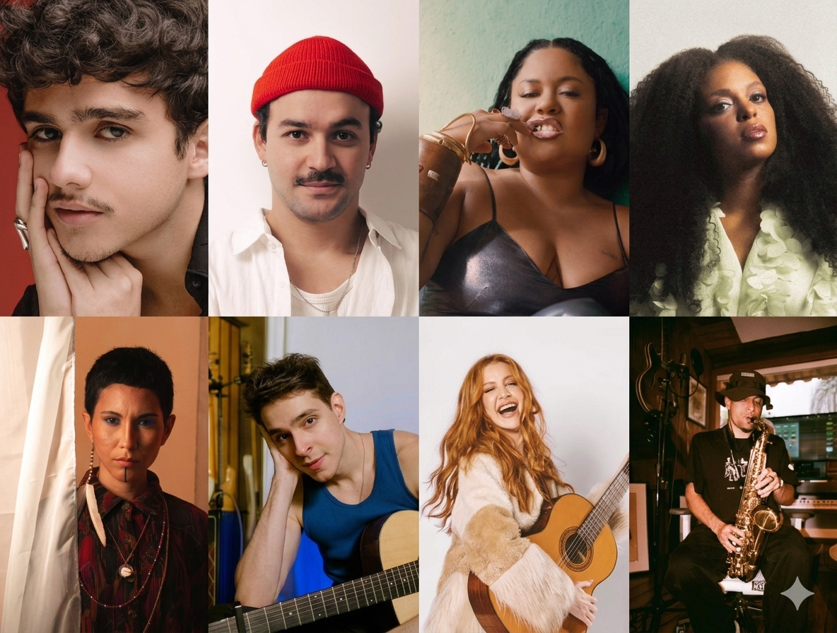 Rio2C Pitching Show Da esquerda para a direita: Caike Souza, Filipe Toca, Iuna Falcão, Thami, Siba Puri, Marco Baptista, Sofia Gayoso e João Pastor.