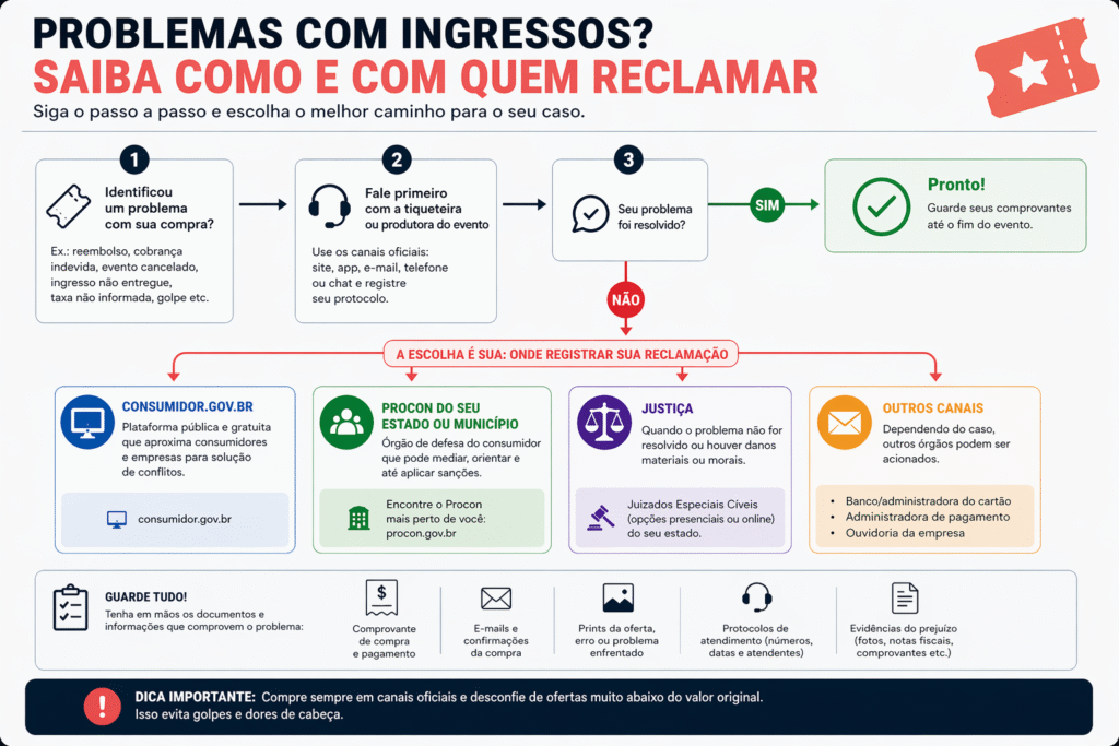 Problemas com compras de ingressos