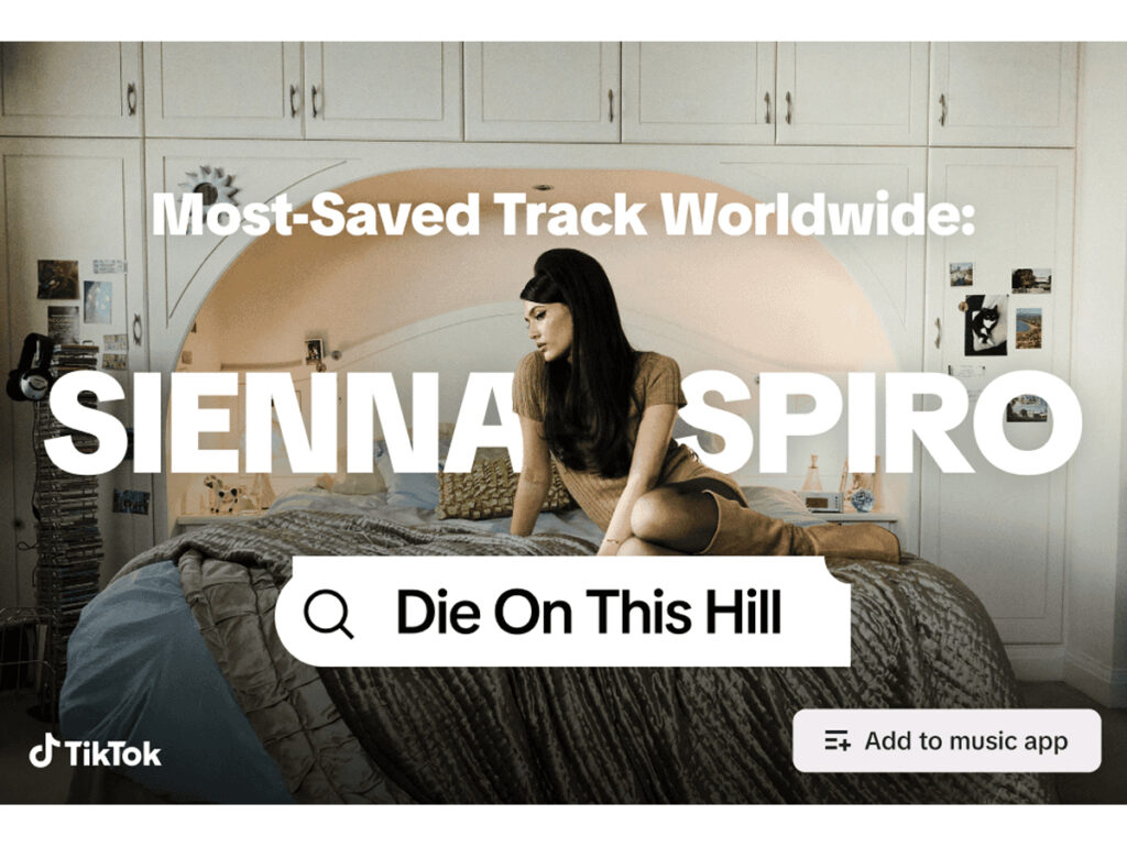 Sienna Spiro tem a música mais salva no TikTok