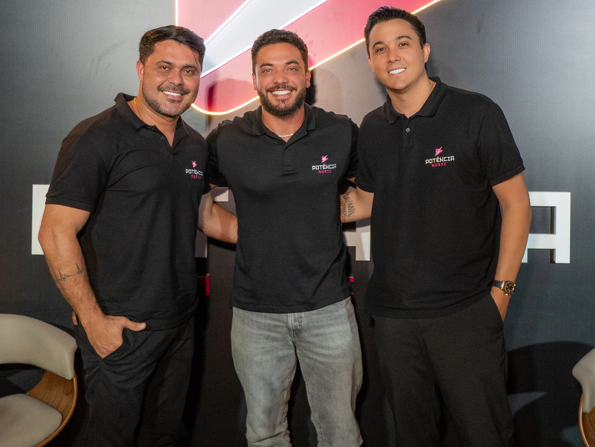 Wesley Safadão, Rod Bala e Waguim (Crédito: @ricardinhodrone/Potência Music)