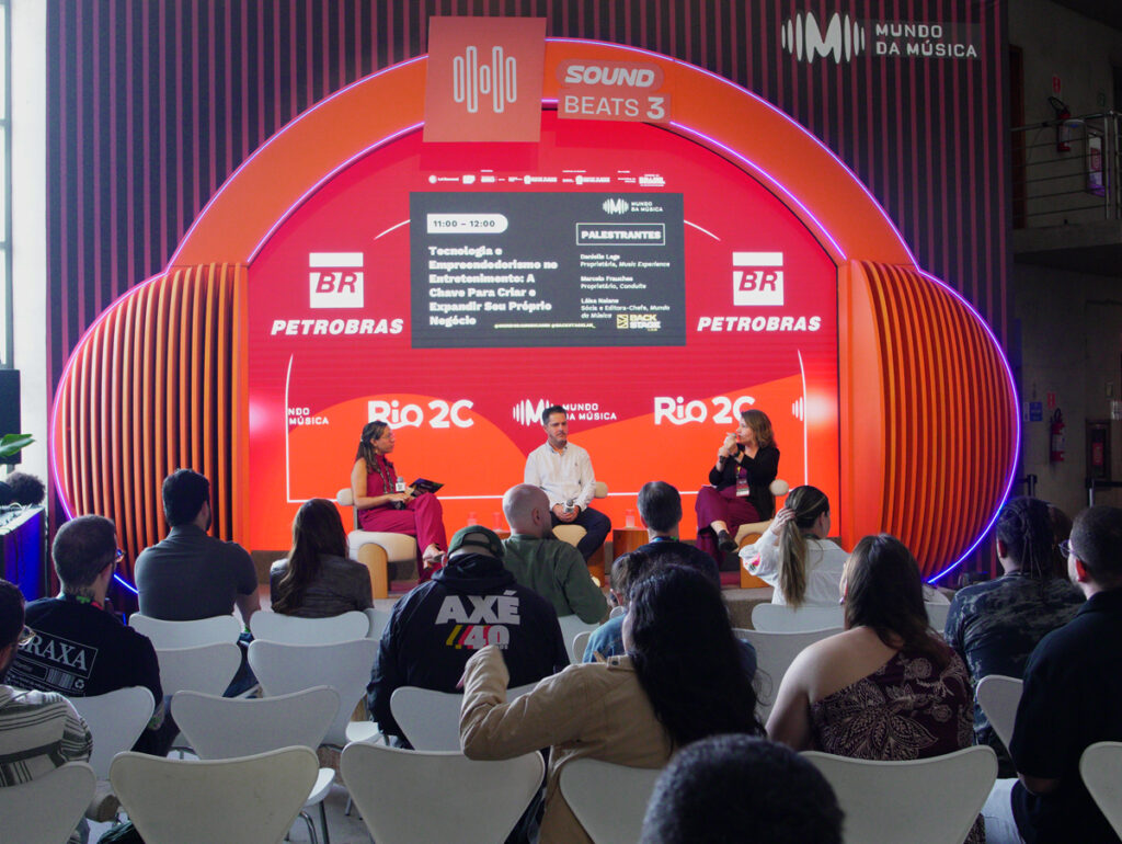 Láisa Naiane, Marcelo Frauches e Danielle Lage, produção, Rio2C