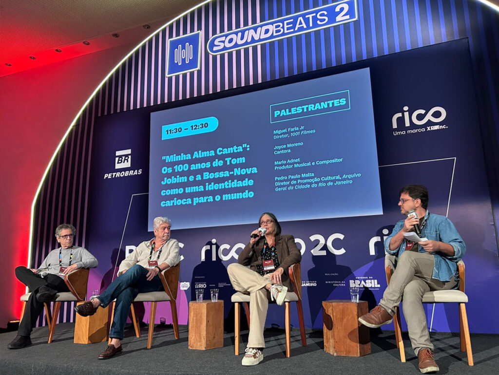 Mario Adnet, Miguel Faria Jr, Joyce Moreno e Pedro Paulo Malta no Rio2C