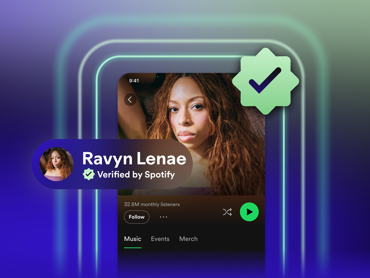 Novo selo de verificação do Spotify