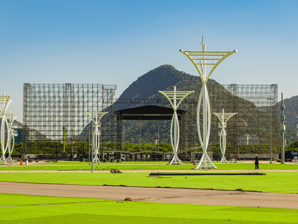 Estrutura dos palcos do Rock in Rio começa a ganhar forma (Crédito: Divulgação)