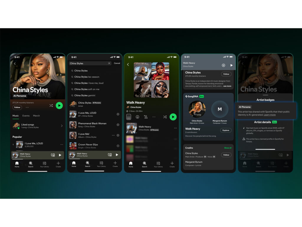 Persona de IA identificada no Spotify