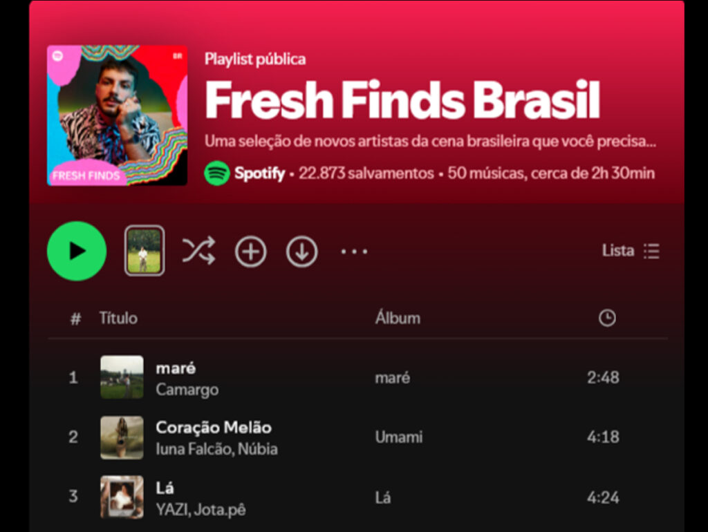 Capa da playlist Fresh Finds Brasil