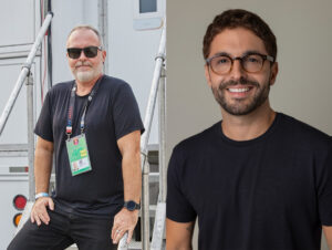 Pedro Secchin, diretor geral da transmissão do Rock in Rio, e Bernardo Leão, diretor de Marketing de Produtos Digitais Globo