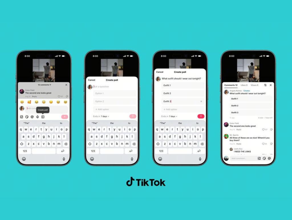 TikTok adiciona enquetes